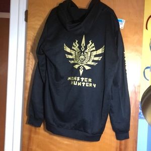 Monster Hunter 4 zip up hoodie, XL Black